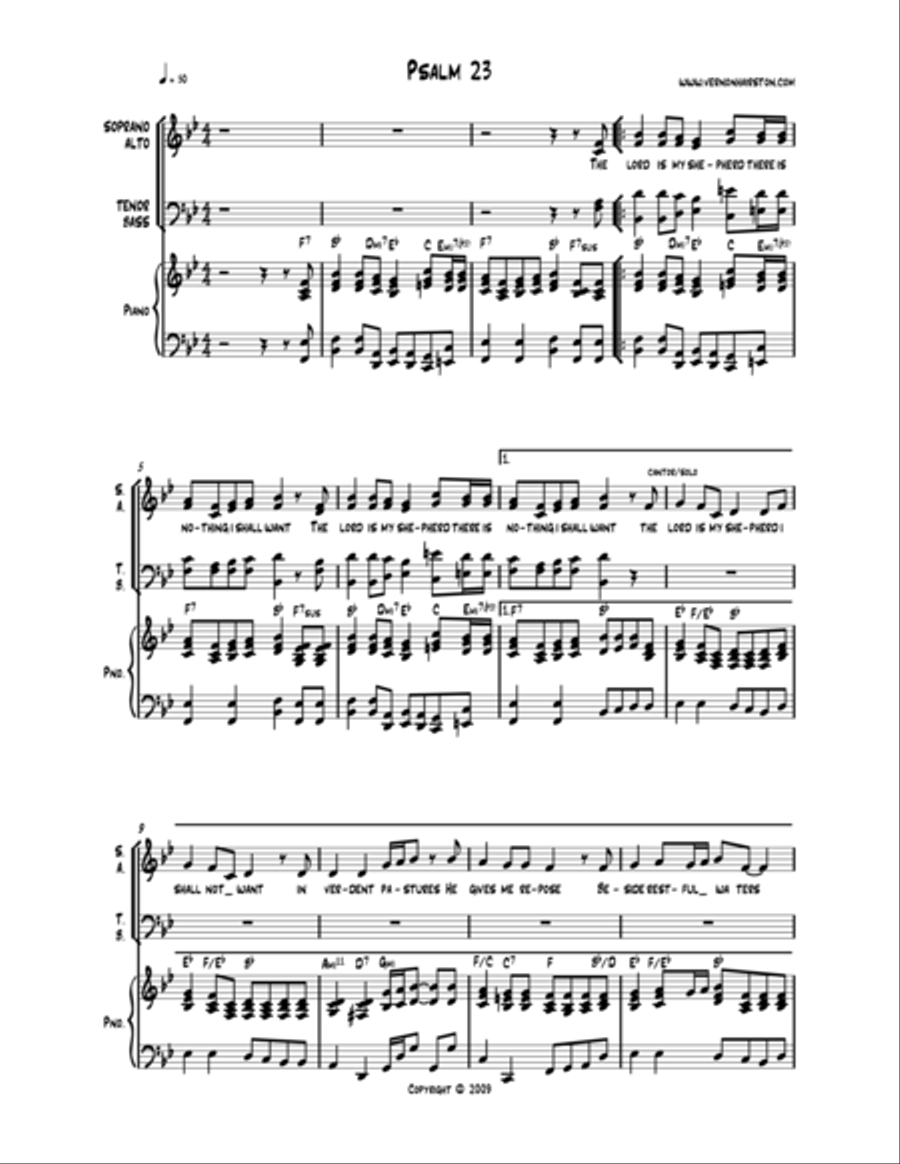 Psalm 23 The Lord Is My Shepherd Voice scores gallery preview page 1