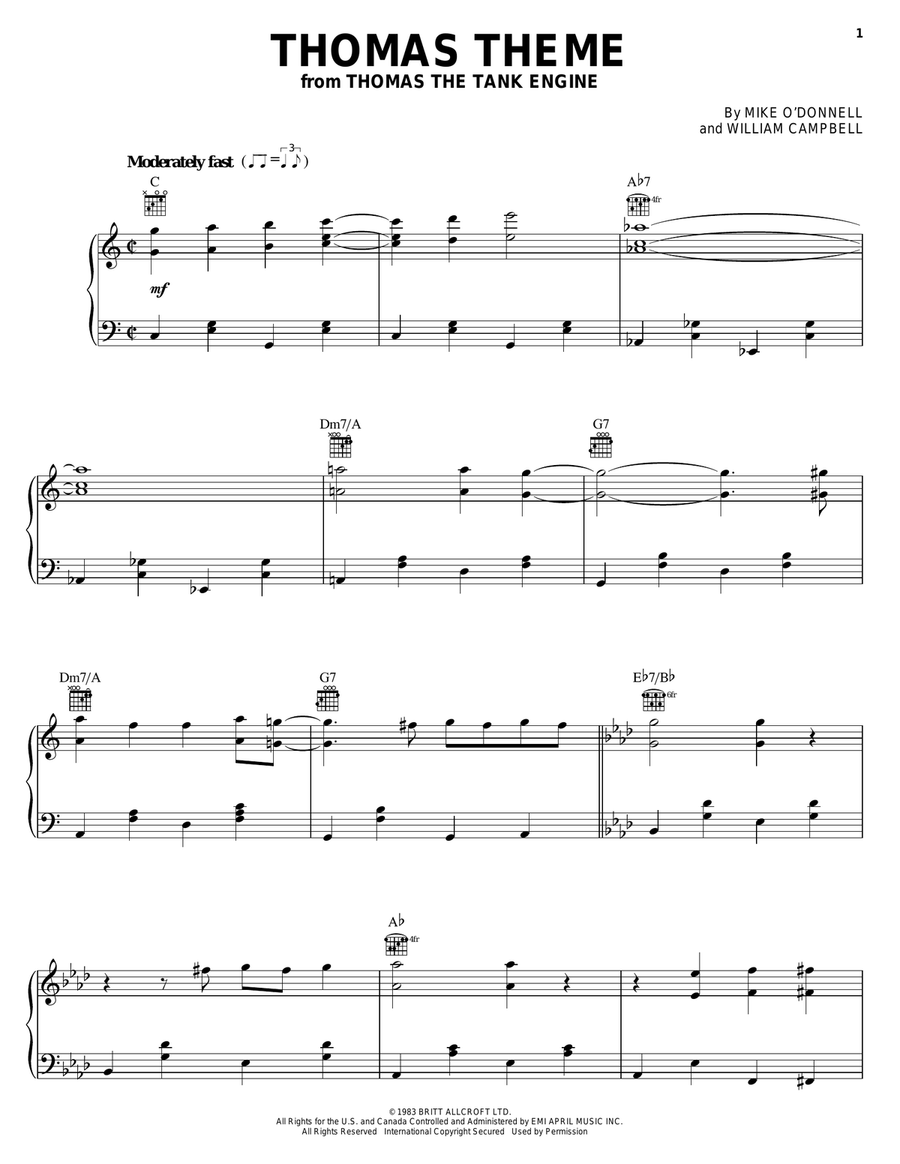 Thomas the tank engine theme cheap on piano