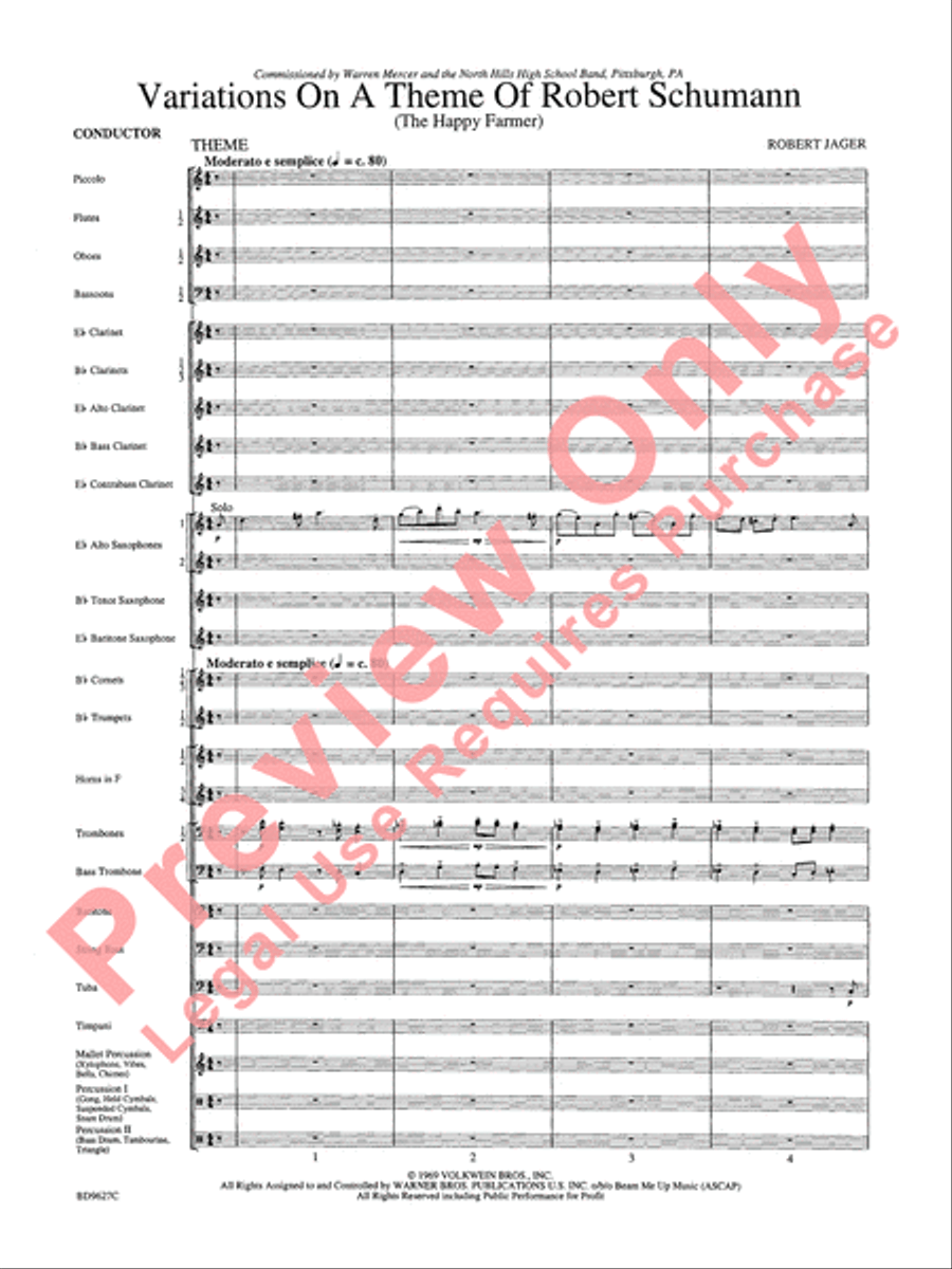 Variations on a Theme of Robert Schumann Concert Band scores gallery preview page 4
