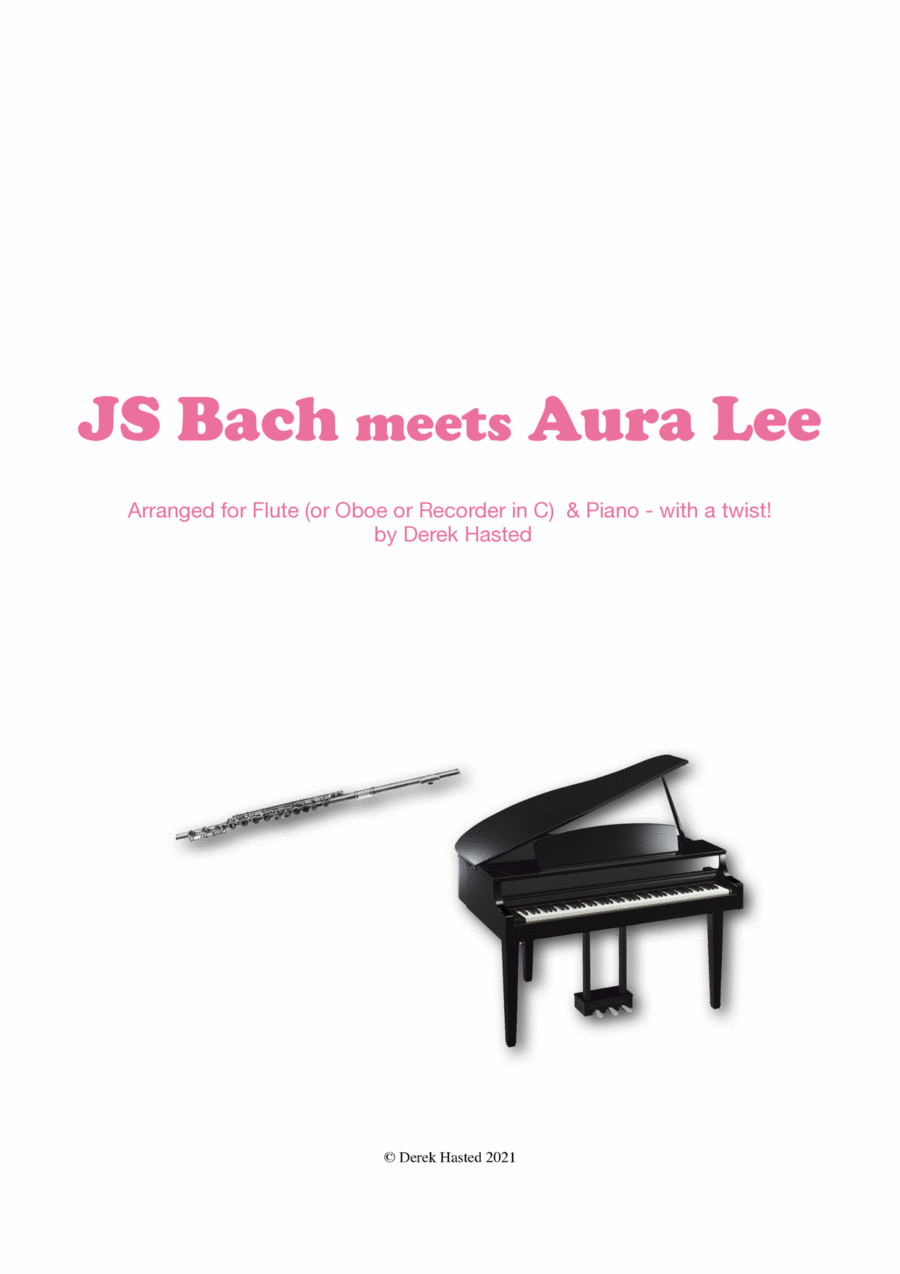 JS Bach meets Aura Lee - Flute/Oboe/Recorder & Piano Oboe scores gallery preview page 1