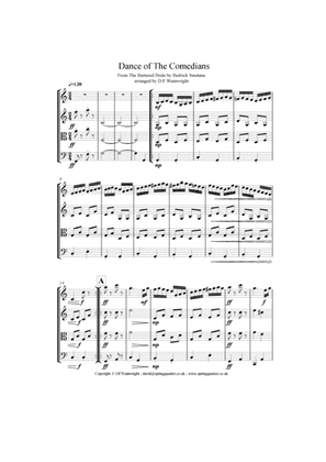 Dance of the Comedians from The Bartered Bride by Smetana for string quartet, score, parts