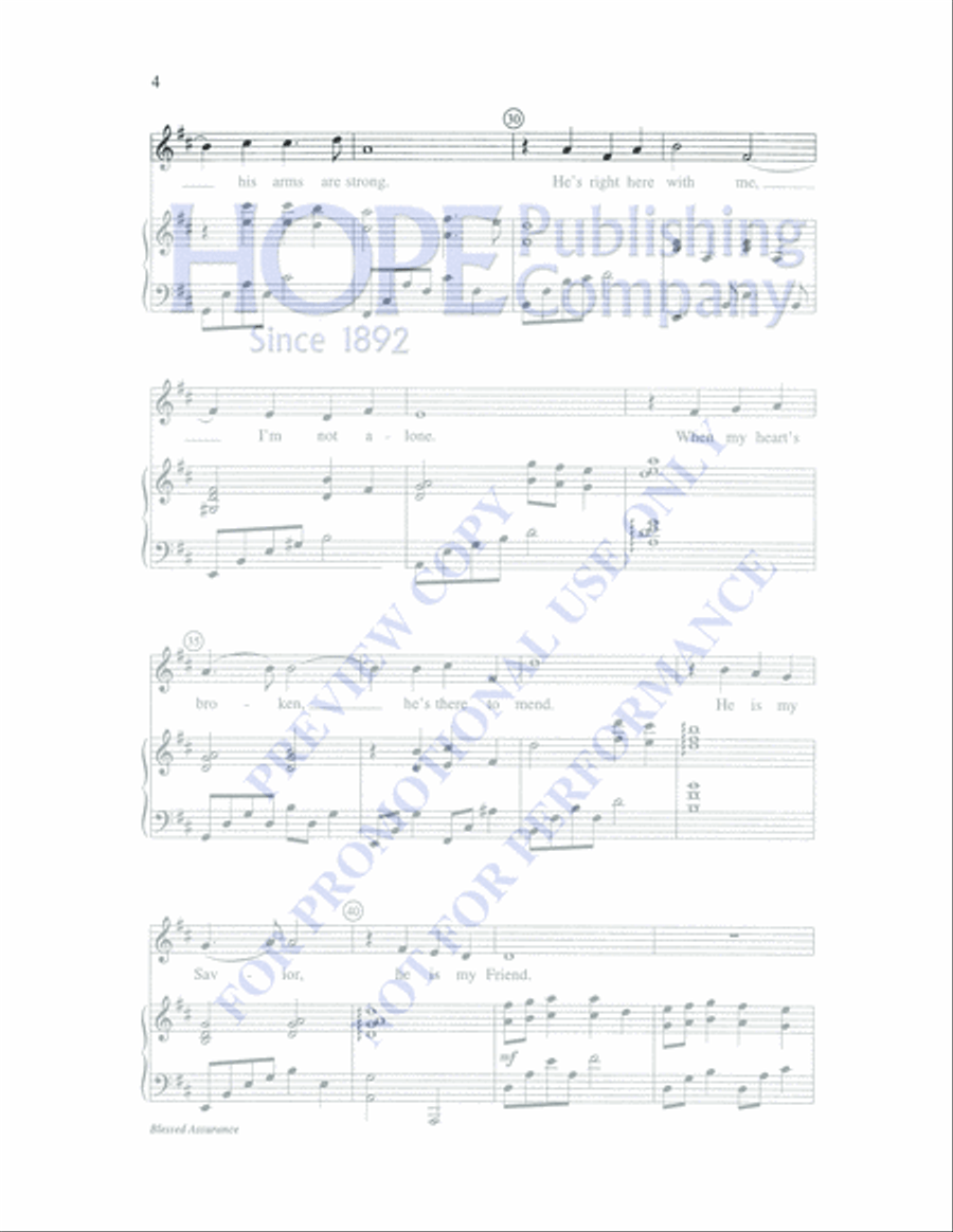 Blessed Assurance 4-Part scores gallery preview page 4
