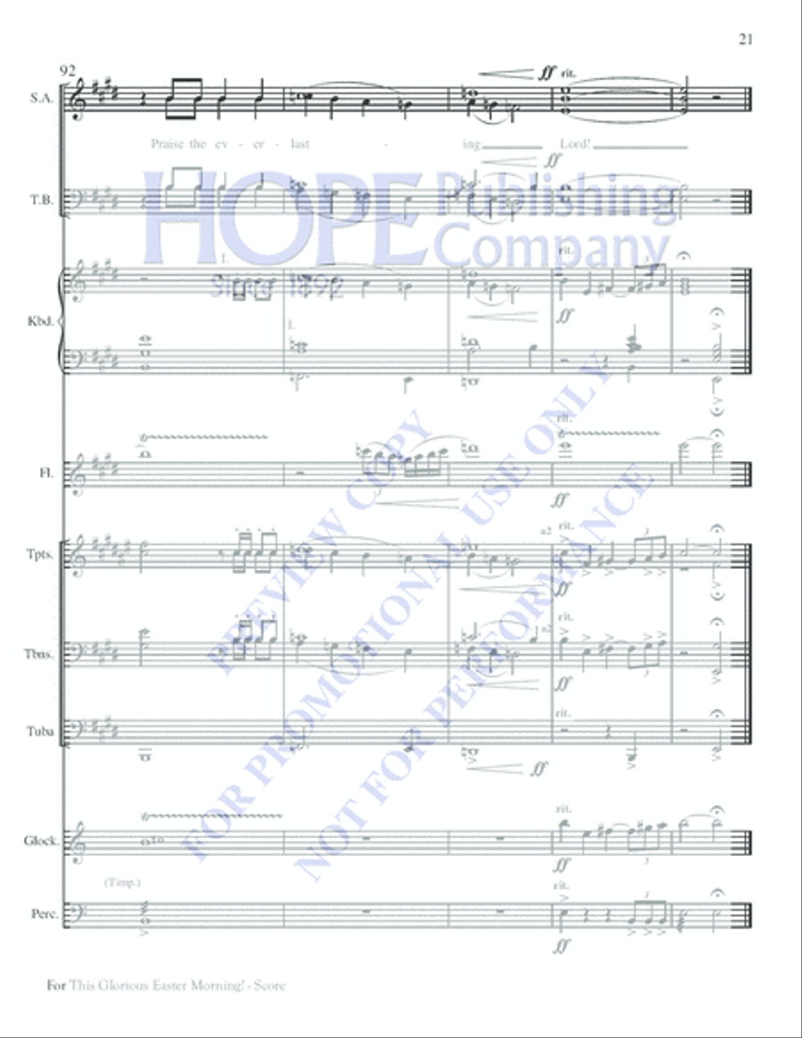 For This Glorious Easter Morning Choir scores gallery preview page 21