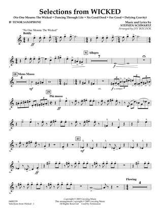 Selections from Wicked (arr. Jay Bocook) - Bb Tenor Saxophone