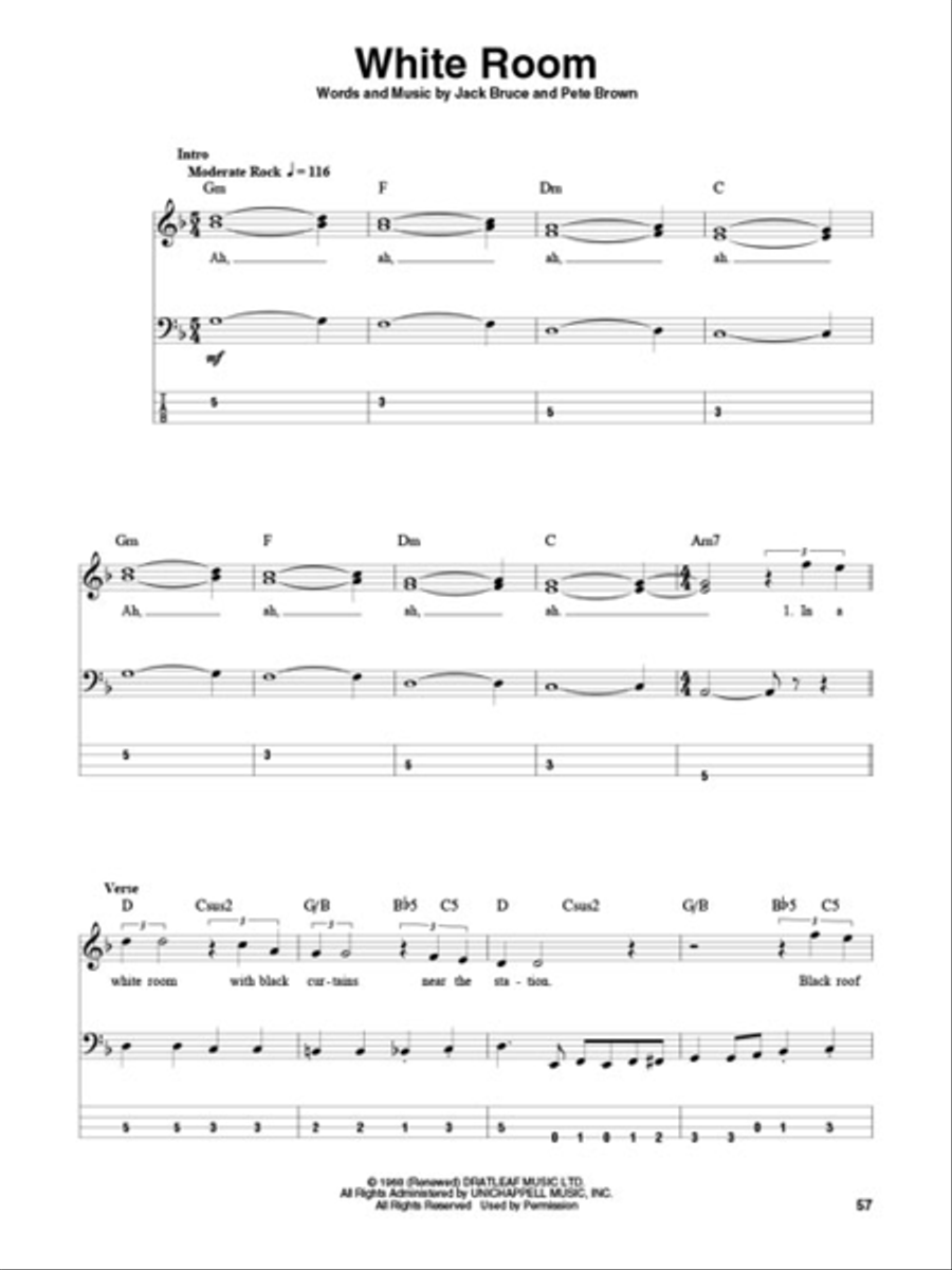 Cream Bass Guitar Tablature scores gallery preview page 5