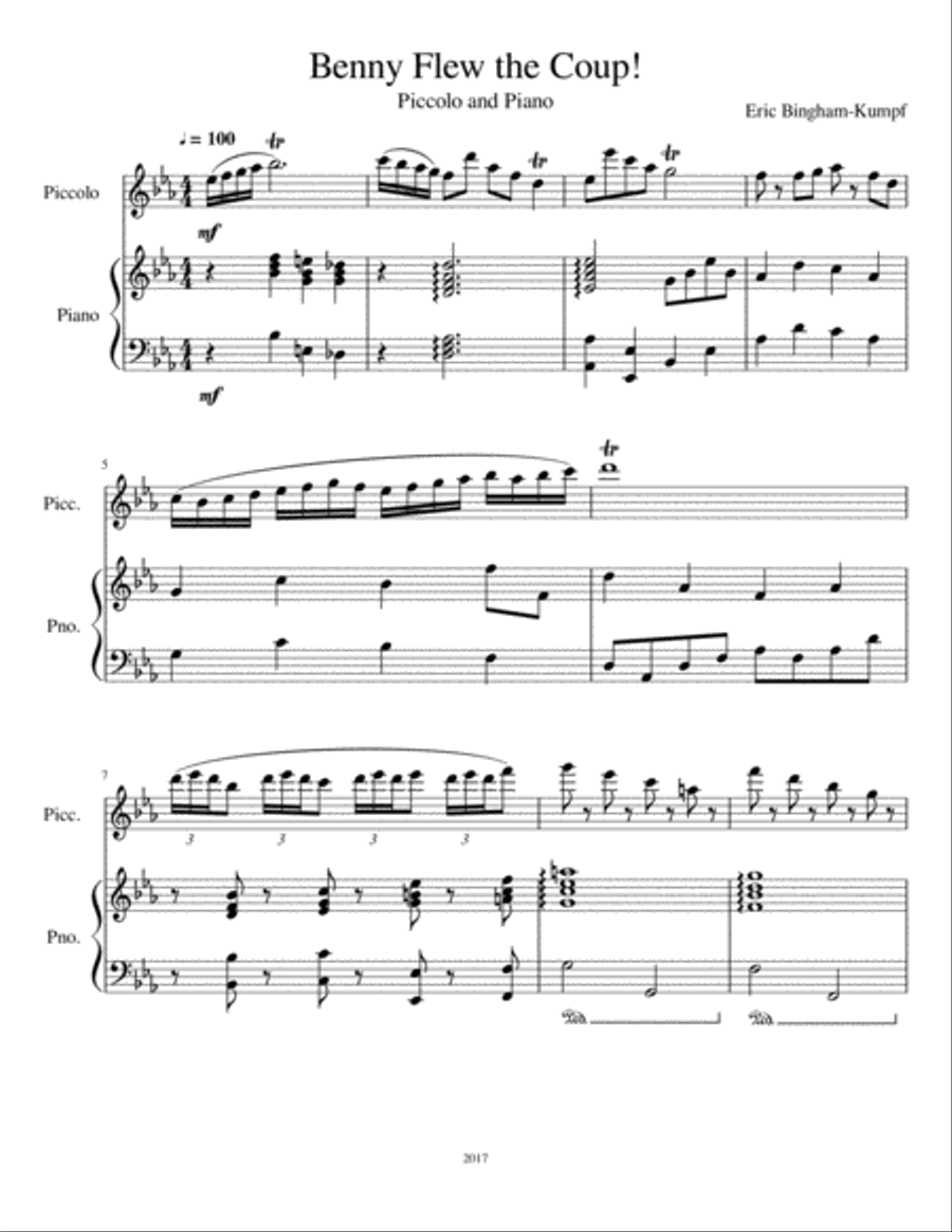 Benny Flew the Coup! Flute Solo scores gallery preview page 1