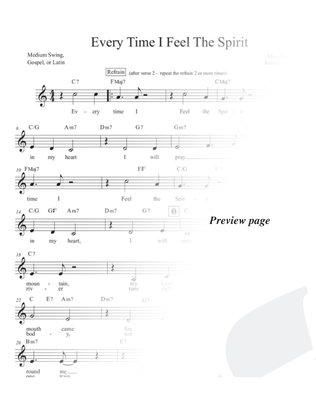 Every Time I Feel The Spirit ( Gospel/ Jazz /Lead sheet) key of C