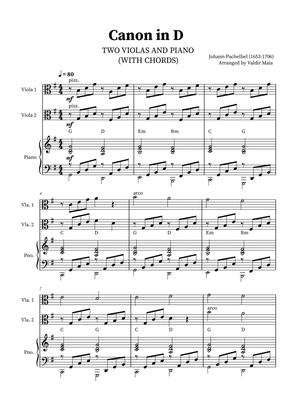 Canon in D - Viola Duet with Piano
