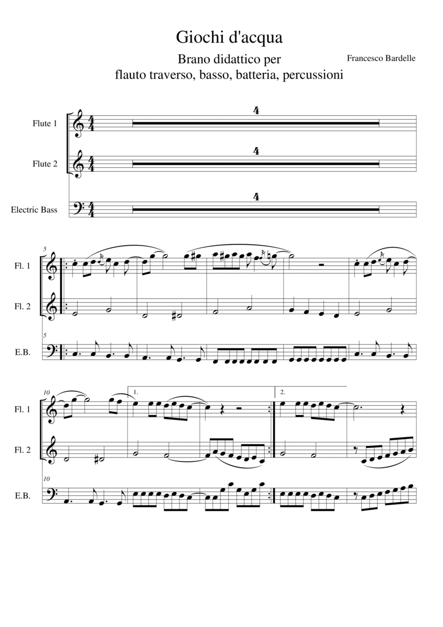 GIOCHI D'ACQUA Flute Duet scores gallery preview page 1