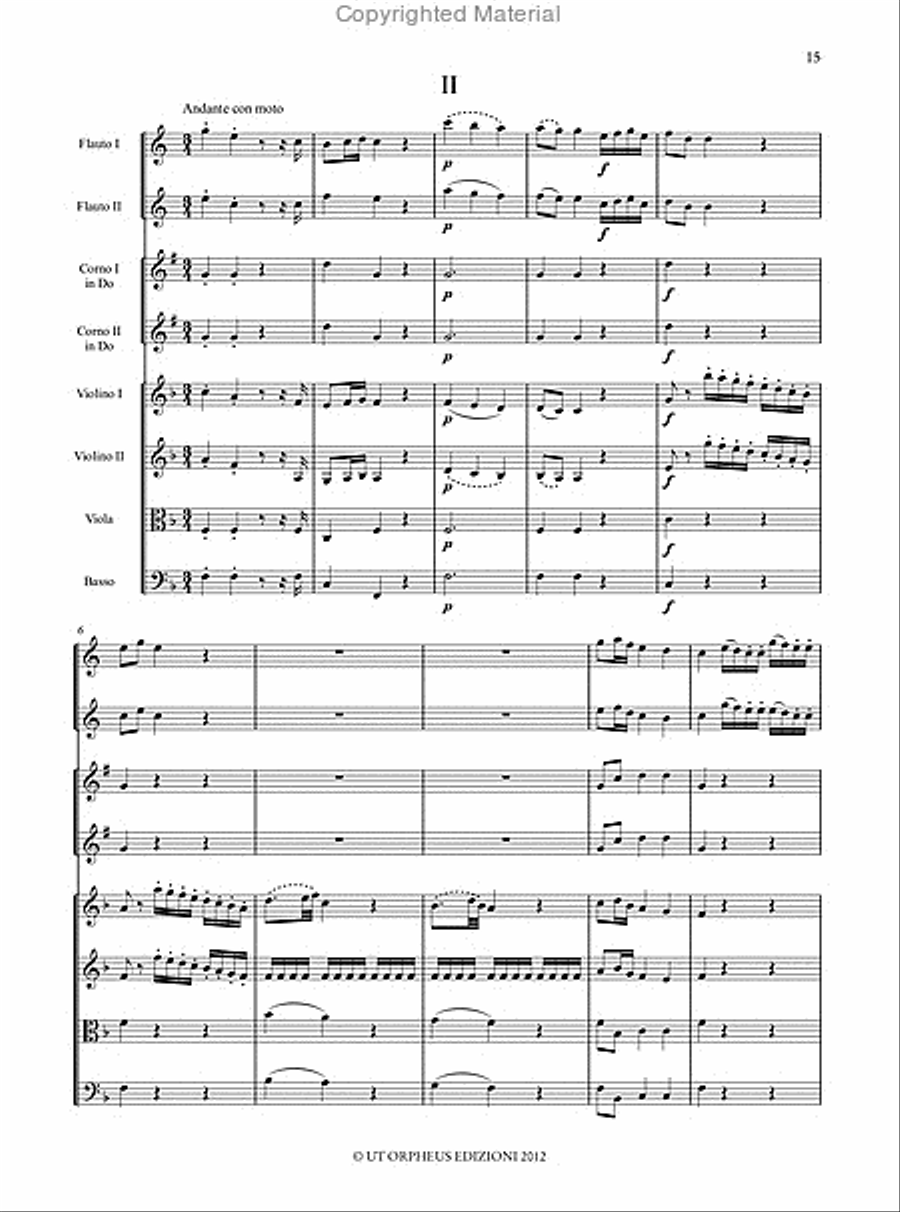 Sinfonia [II] for 2 Descant Recorders in B flat, 2 Horns, 2 Violins, Viola and Bass Soprano Recorder scores gallery preview page 3