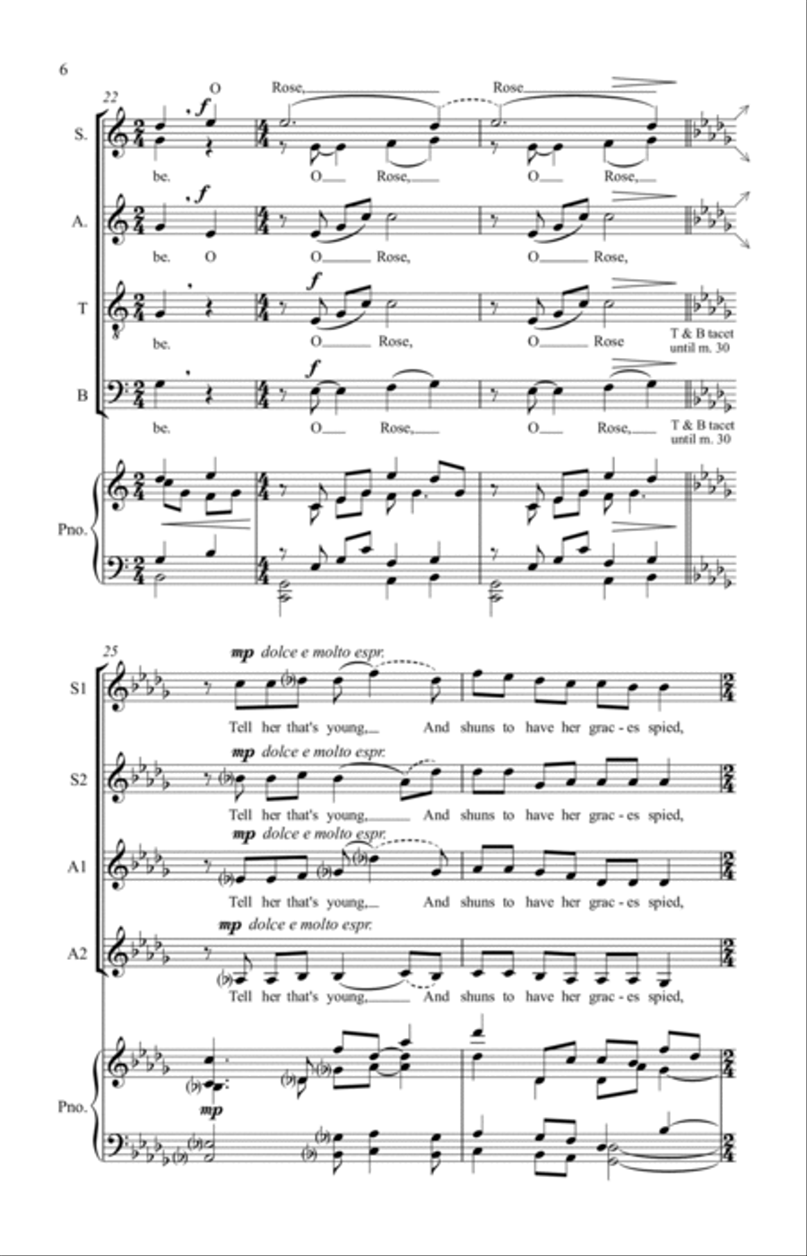 Go, Lovely Rose 4-Part scores gallery preview page 10