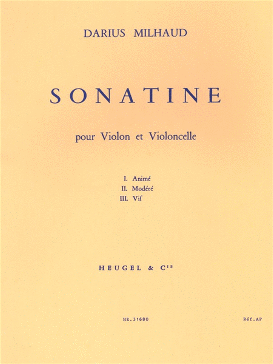 Sonatine Op. 324 (violin And Cello) Cello scores gallery preview page 1