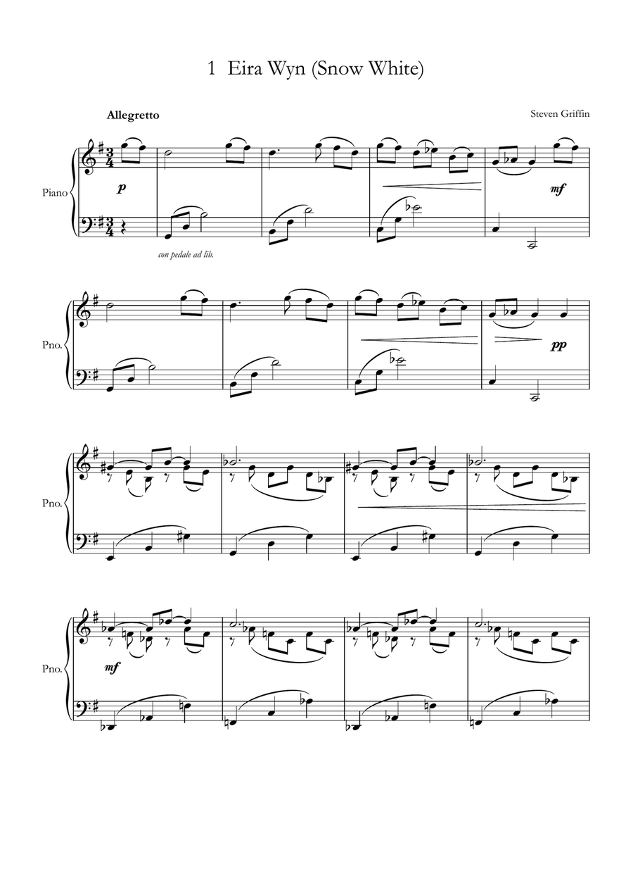 Llyfr Braslunio Piano Solo scores gallery preview page 2