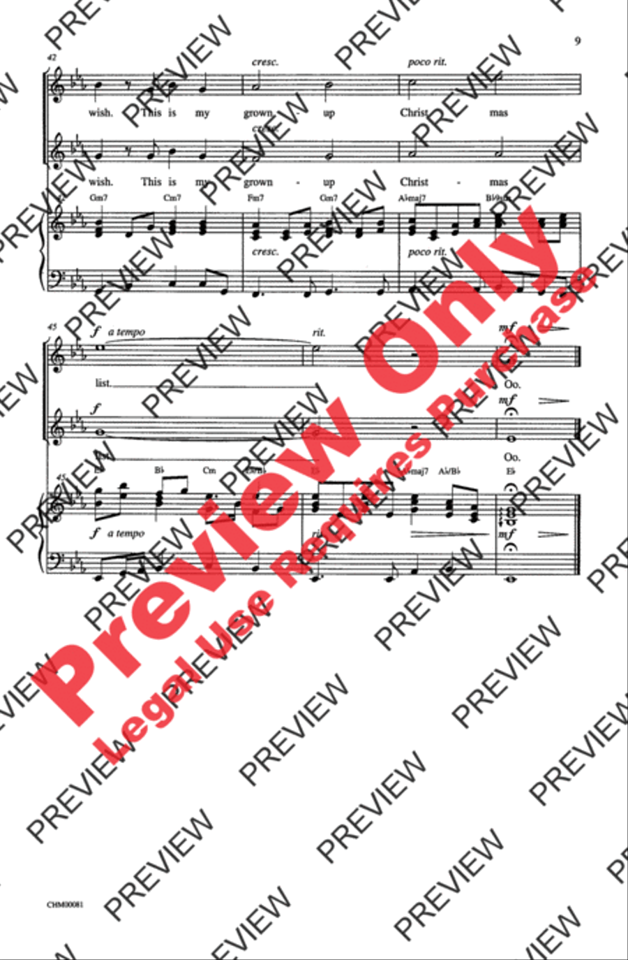 Grown Up Christmas List 2-Part scores gallery preview page 9
