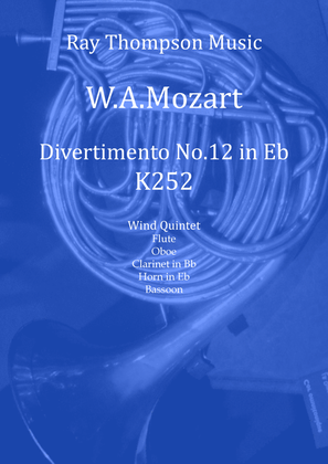 Book cover for Mozart: Divertimento No.12 in Eb K252 - wind quintet