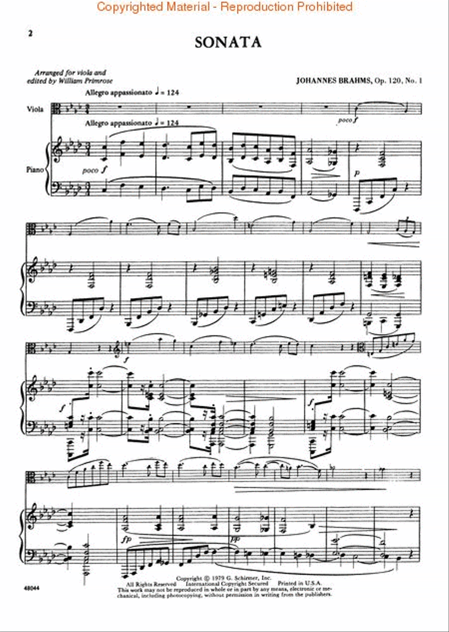 Sonata No. 1 in F, Op. 120 Piano Accompaniment scores gallery preview page 2