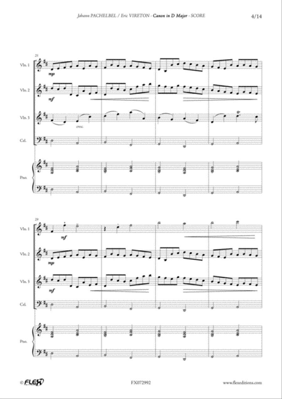 Canon in D Major Cello scores gallery preview page 4