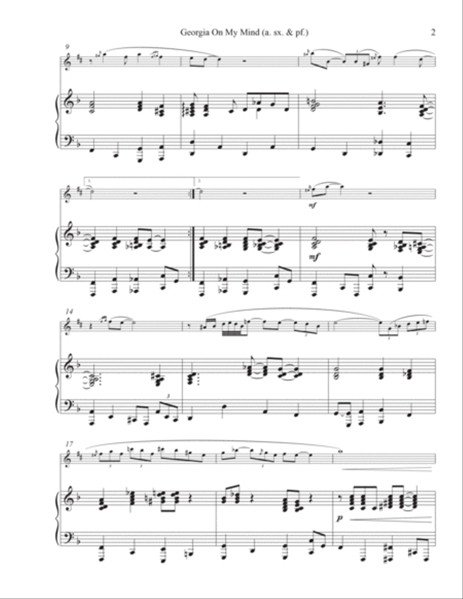 Georgia On My Mind Alto Saxophone scores gallery preview page 6