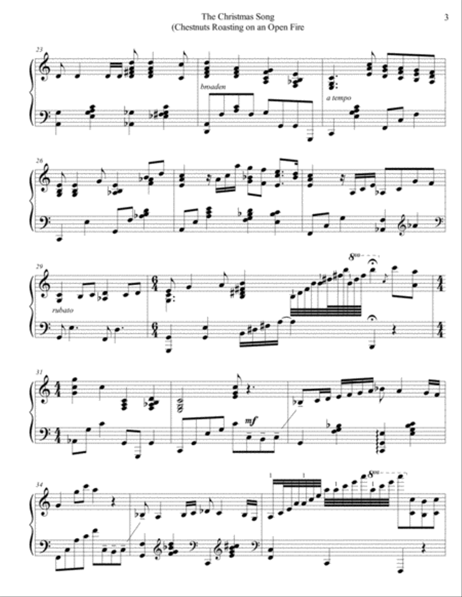 The Christmas Song (Chestnuts Roasting On An Open Fire) Piano Solo scores gallery preview page 3