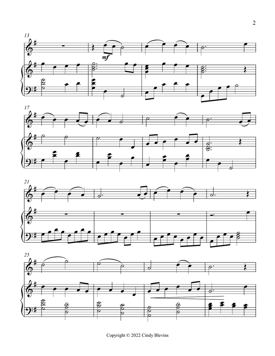 This Is My Father's World, Piano and Tin Whistle (D) Piano scores gallery preview page 4