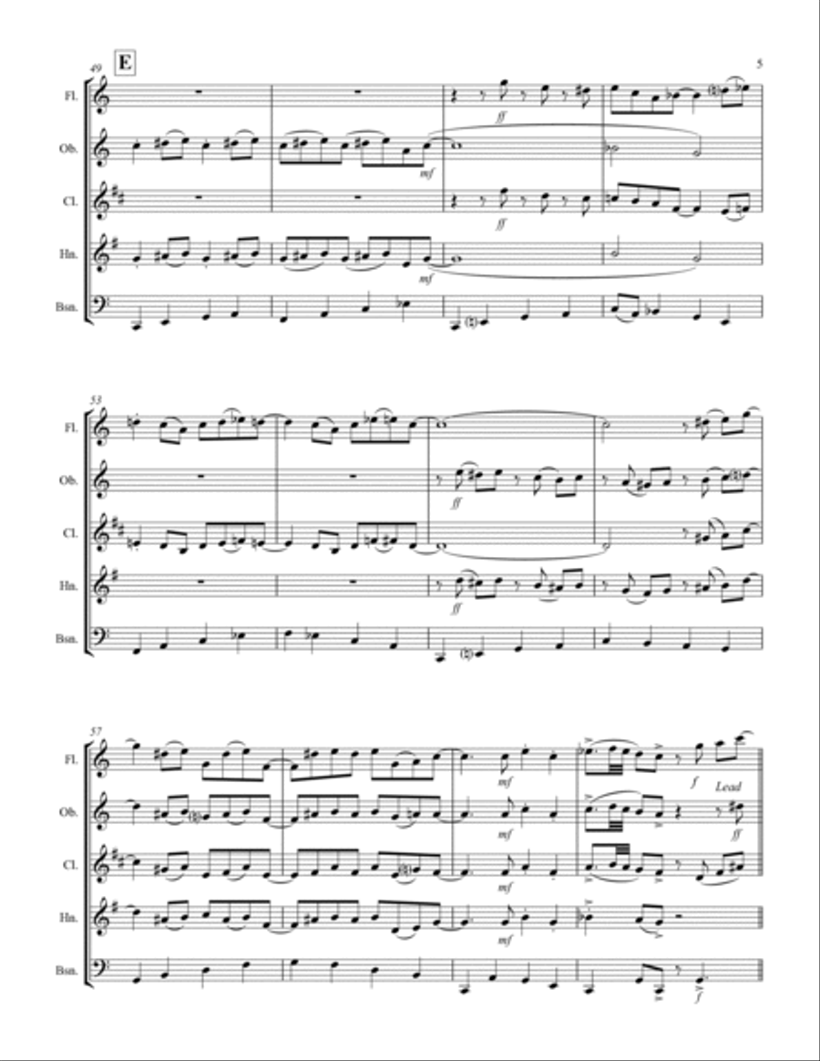 St. Louis Blues (for Woodwind Quintet) Woodwind Quintet scores gallery preview page 6