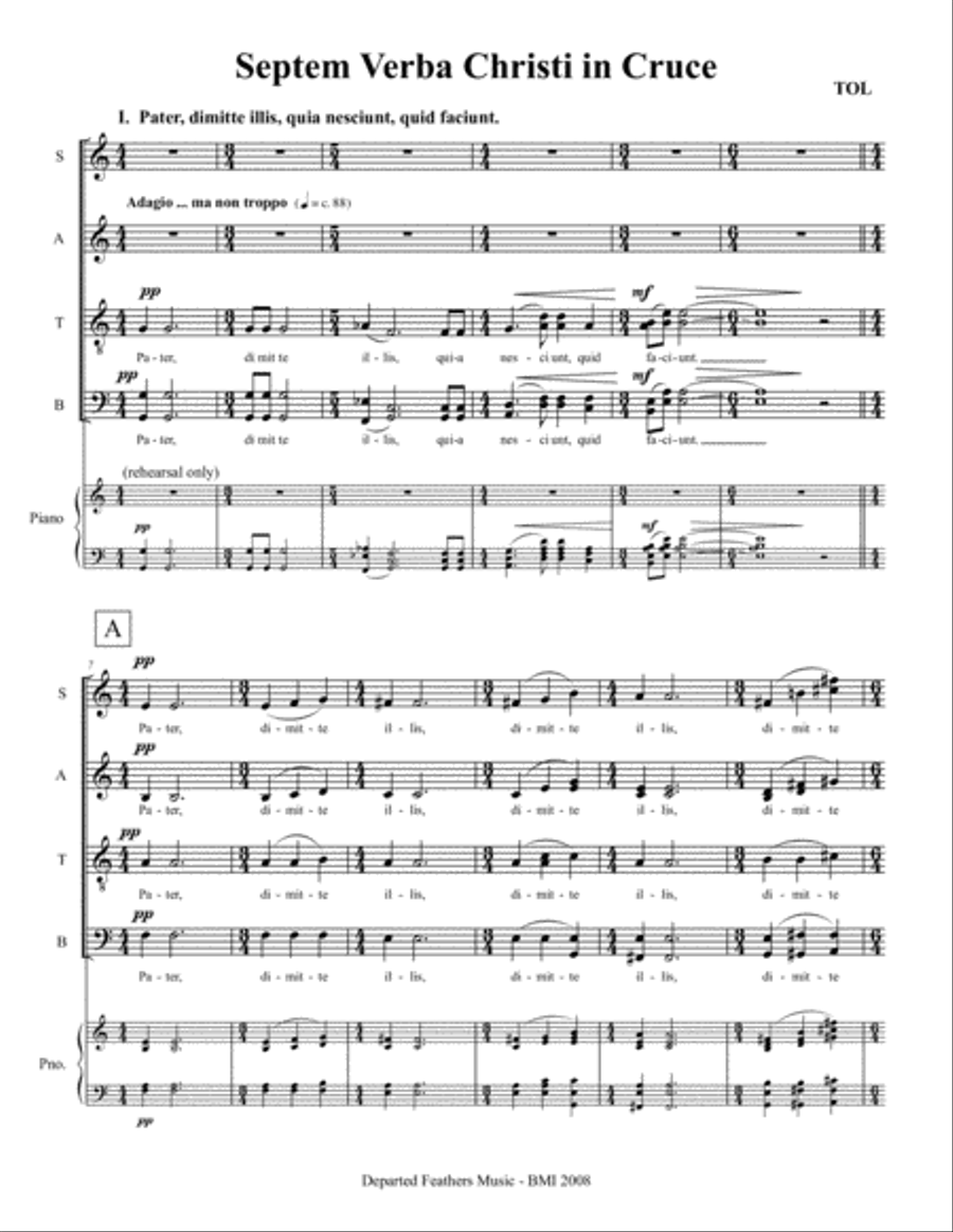 Septem Verba Christi in Cruce (2008) for SATB a cappella chorus 4-Part scores gallery preview page 3