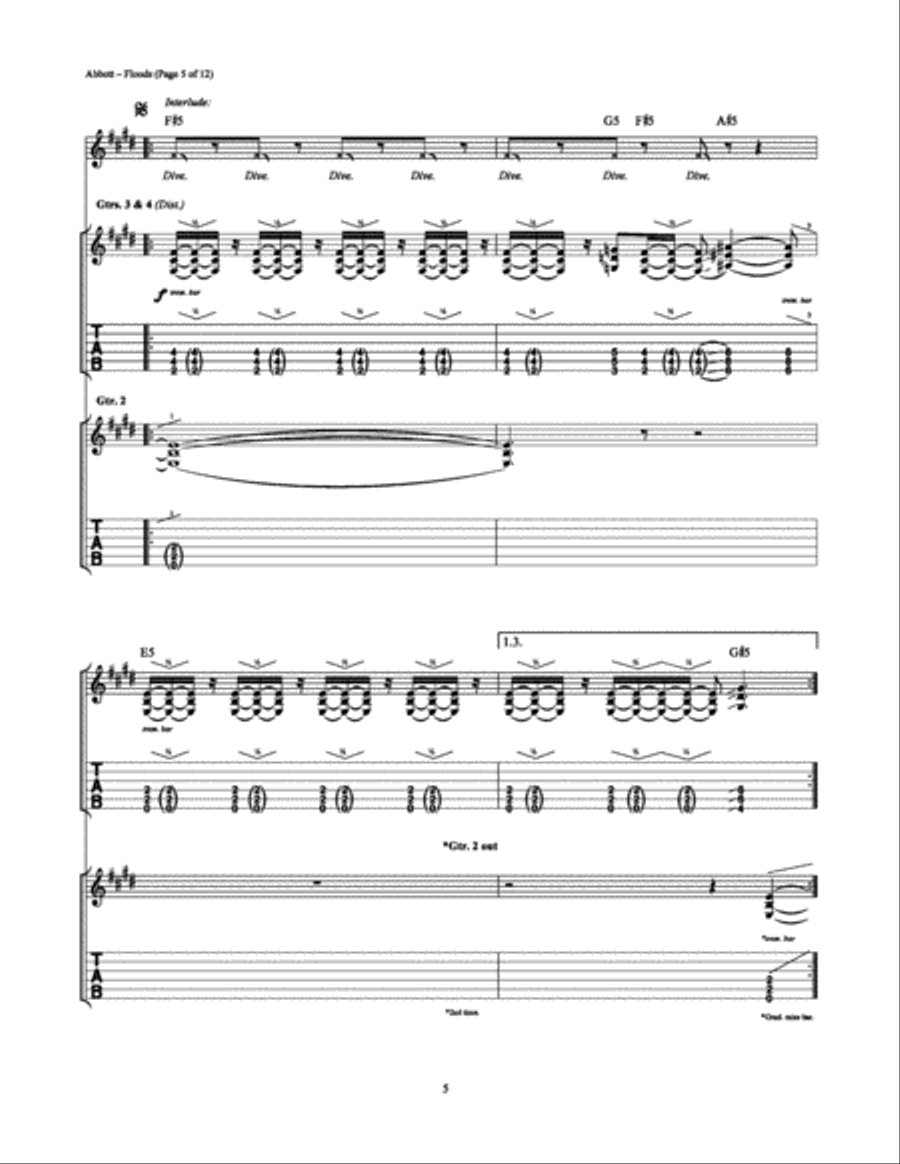 Floods Electric Guitar scores gallery preview page 5