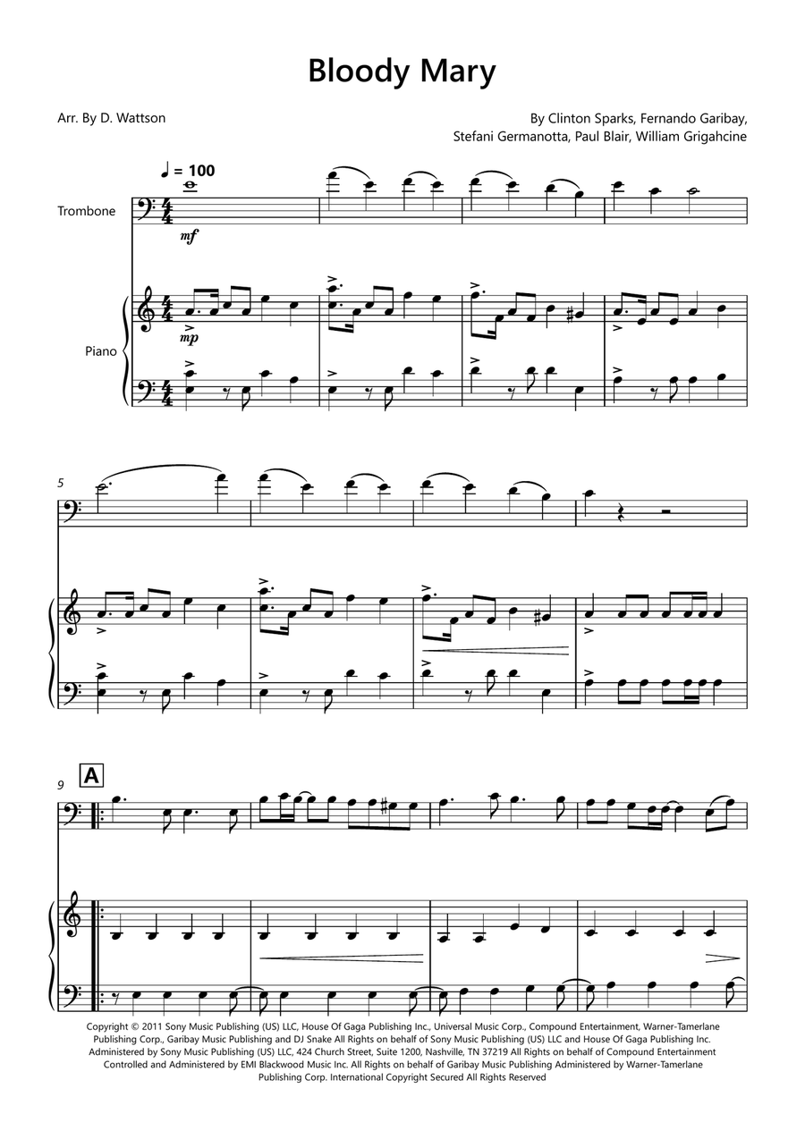 Bloody Mary Chamber Music scores gallery preview page 1