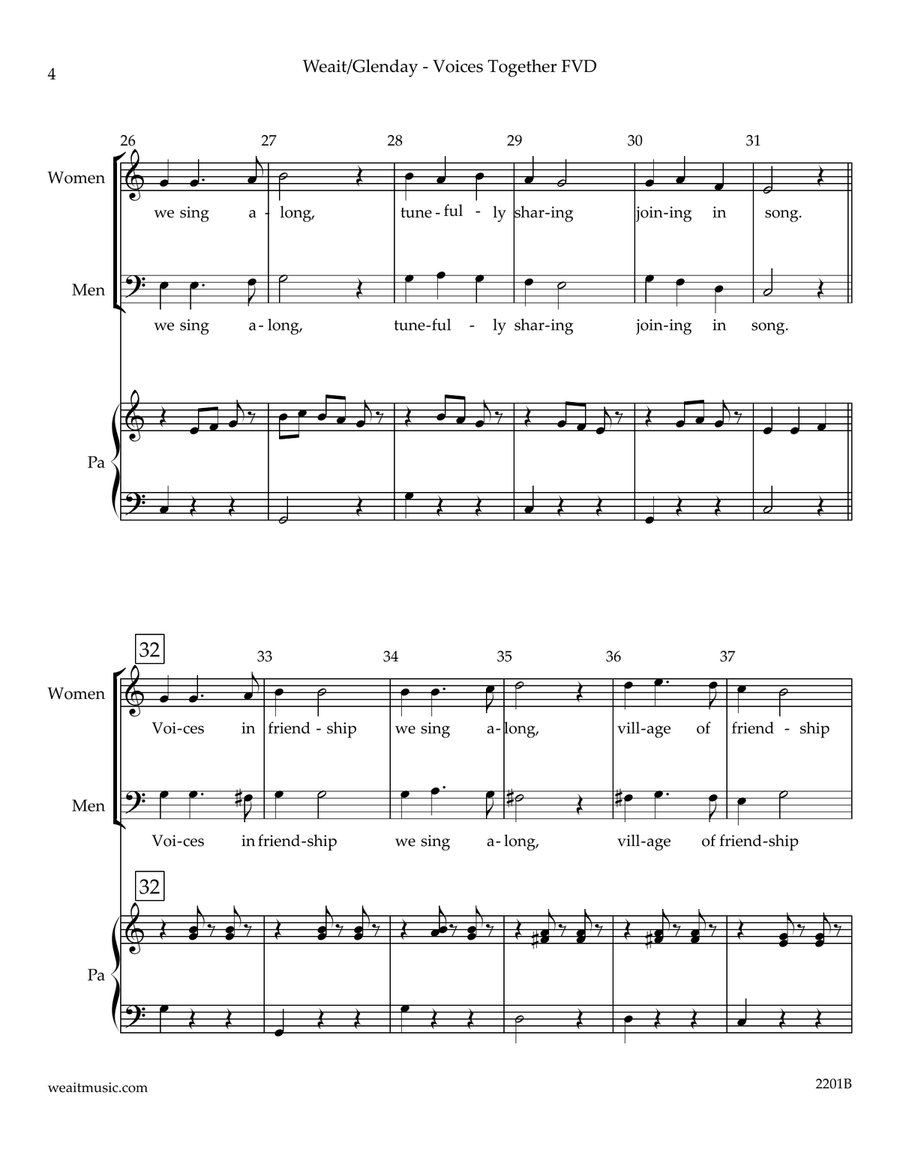 Voices Together for two-part chorus and piano (1'38) 2-Part scores gallery preview page 3