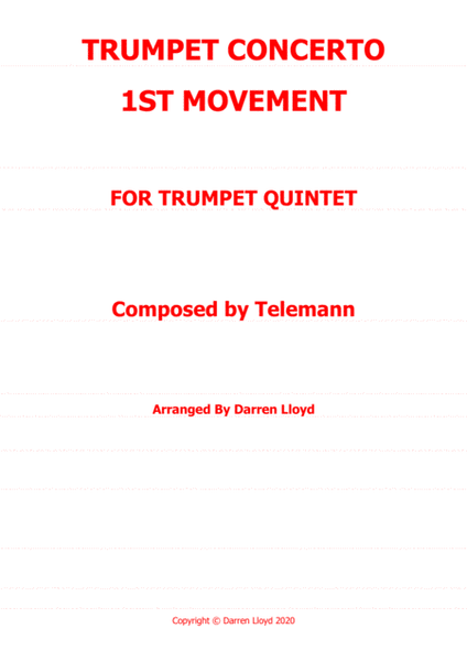 Telemann Trumpet concerto in D (1st movement) - Trumpet quintet image number null