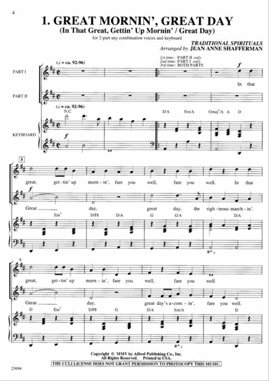 Partners in Spirituals... Again! (6 Spectacular Partner Songs for 2-part Voices) 2-Part scores gallery preview page 2
