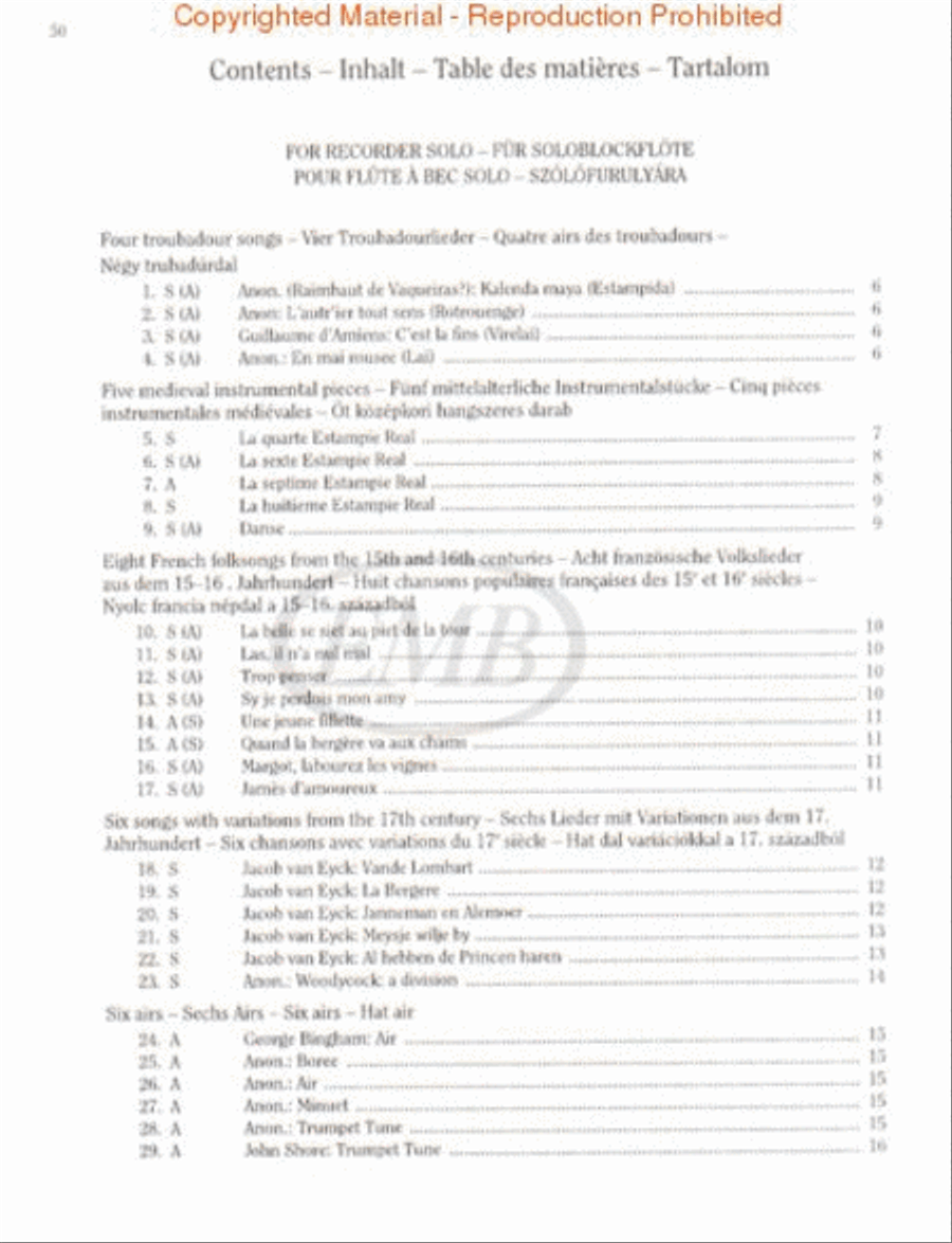 Repertoire for the Recorder – Volume 1A Recorder scores gallery preview page 2