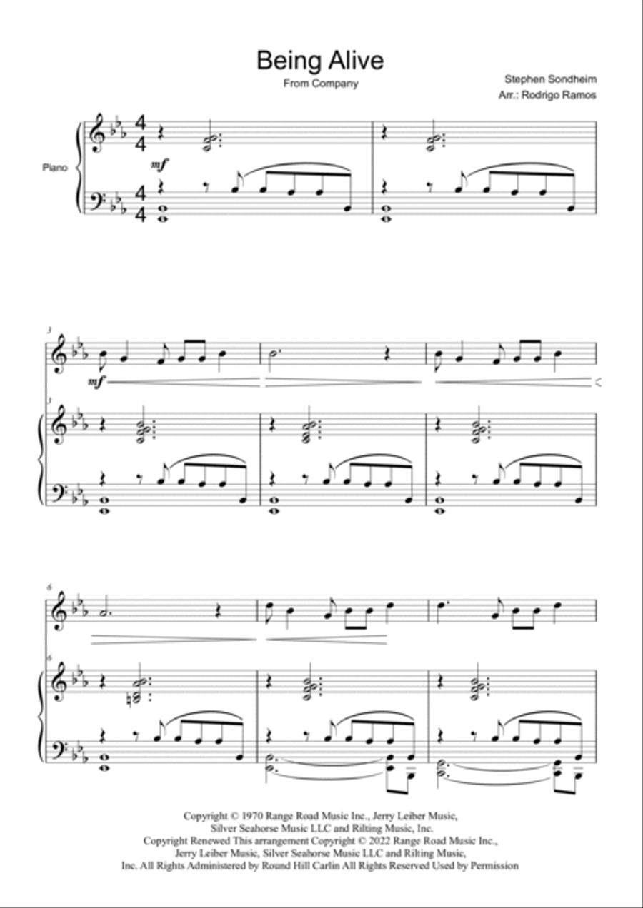 Being Alive Violin Solo scores gallery preview page 3