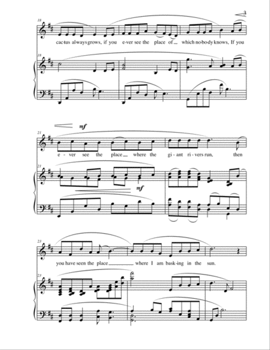 The Mountain that is Mine for children's chorus and piano Unison Choir scores gallery preview page 3