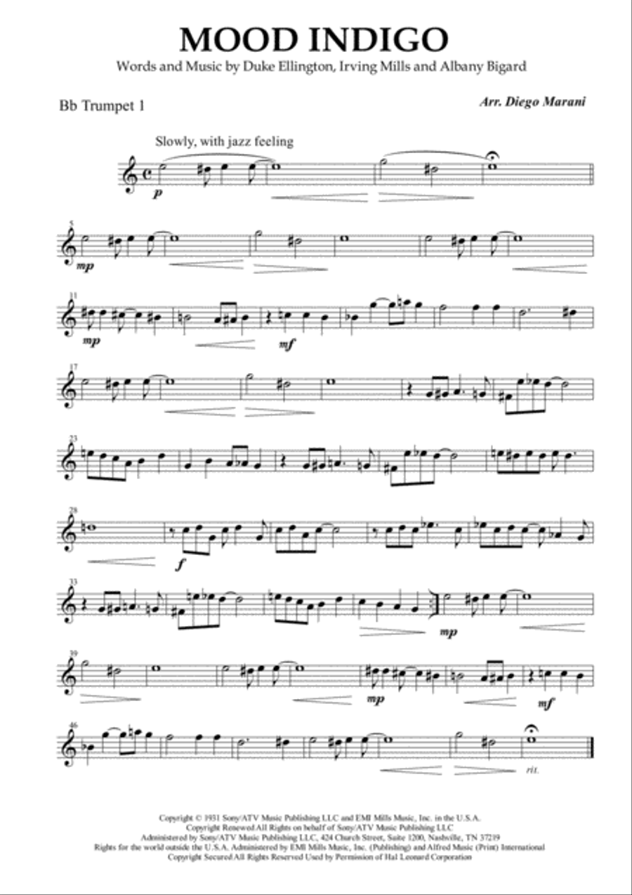 Mood Indigo Mood Indigo Brass Ensemble scores gallery preview page 1