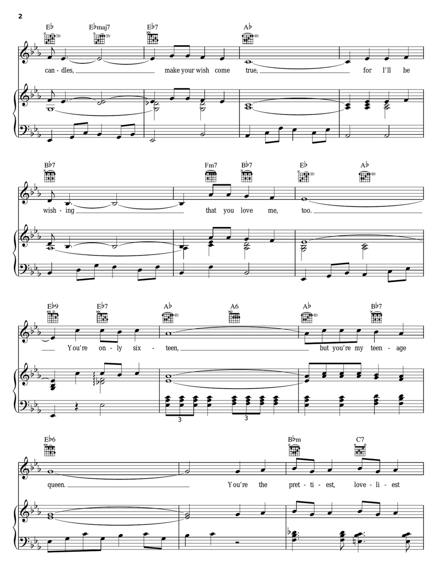 Sixteen Candles Piano, Vocal, Guitar scores gallery preview page 2