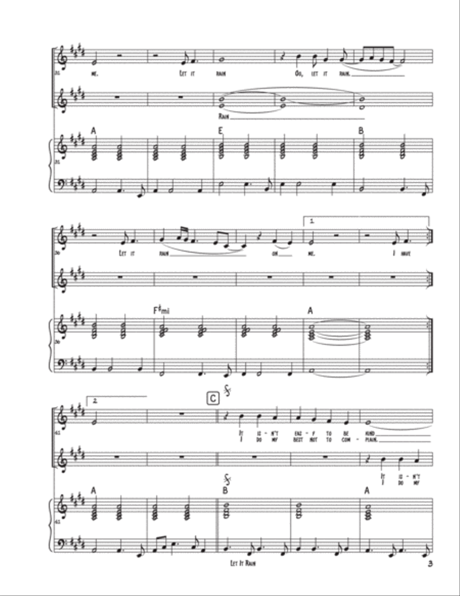 Let It Rain Piano, Vocal, Guitar scores gallery preview page 3