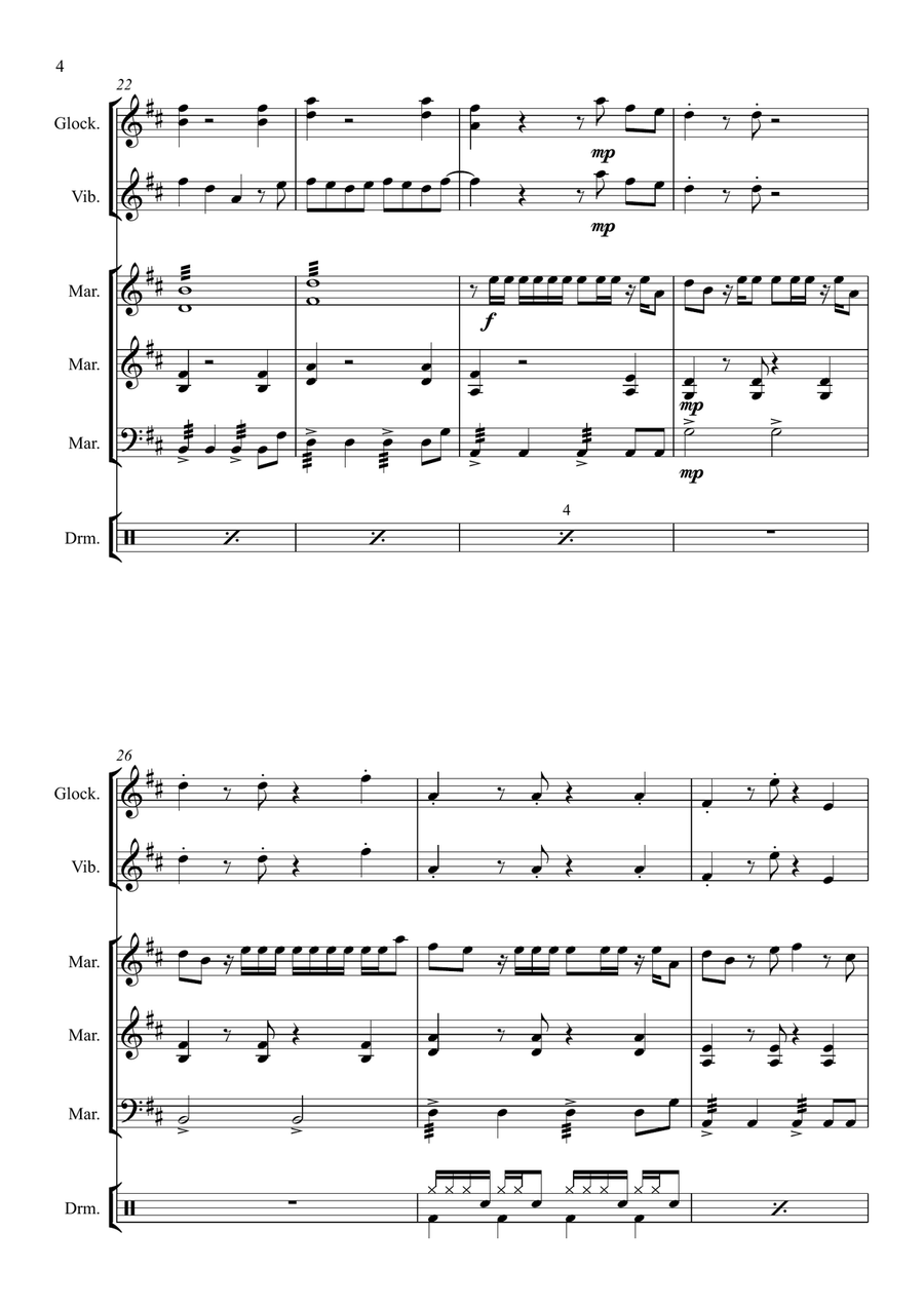 Tusa Percussion Ensemble scores gallery preview page 6