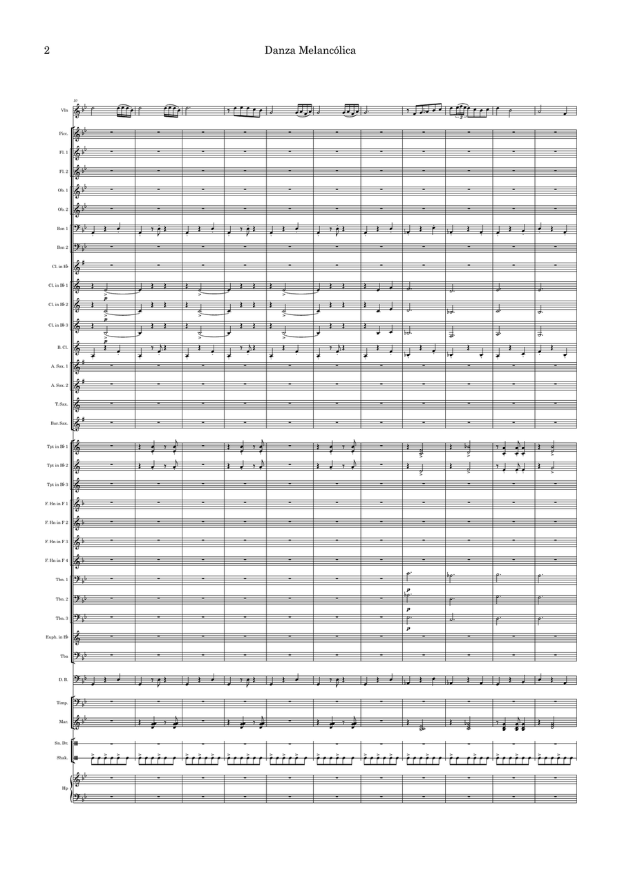 Danza Melancólica Concert Band scores gallery preview page 2