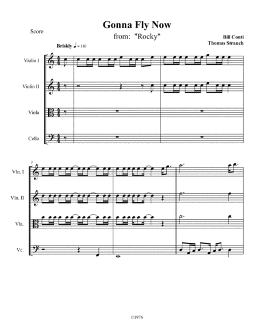 Gonna Fly Now Gonna Fly Now String Quartet scores gallery preview page 1