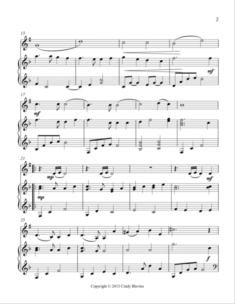 America, the Beautiful, for Harp and Clarinet Clarinet scores gallery preview page 3