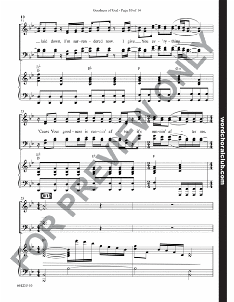 Goodness of God - Anthem 4-Part scores gallery preview page 10