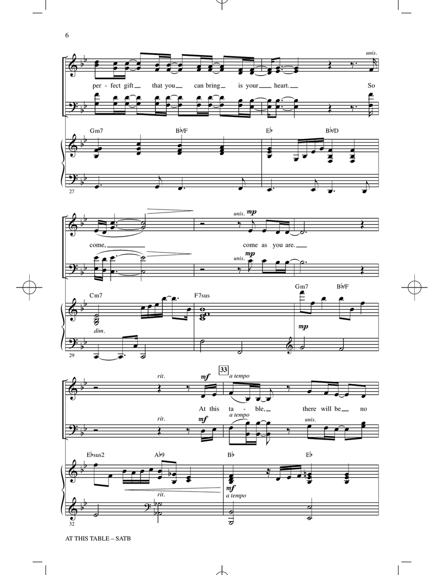 At This Table (arr. Mac Huff) 4-Part scores gallery preview page 5