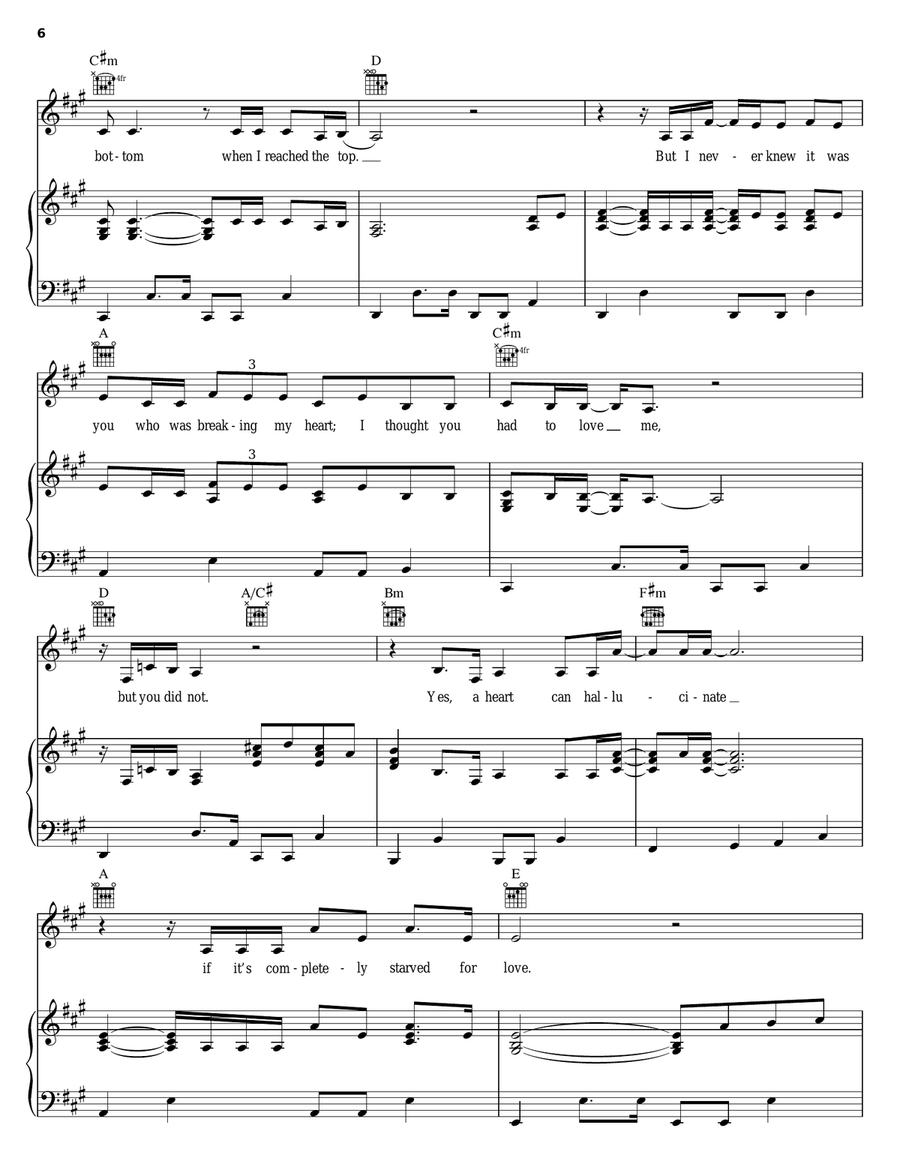 Goodbye Alice In Wonderland Piano, Vocal, Guitar scores gallery preview page 6