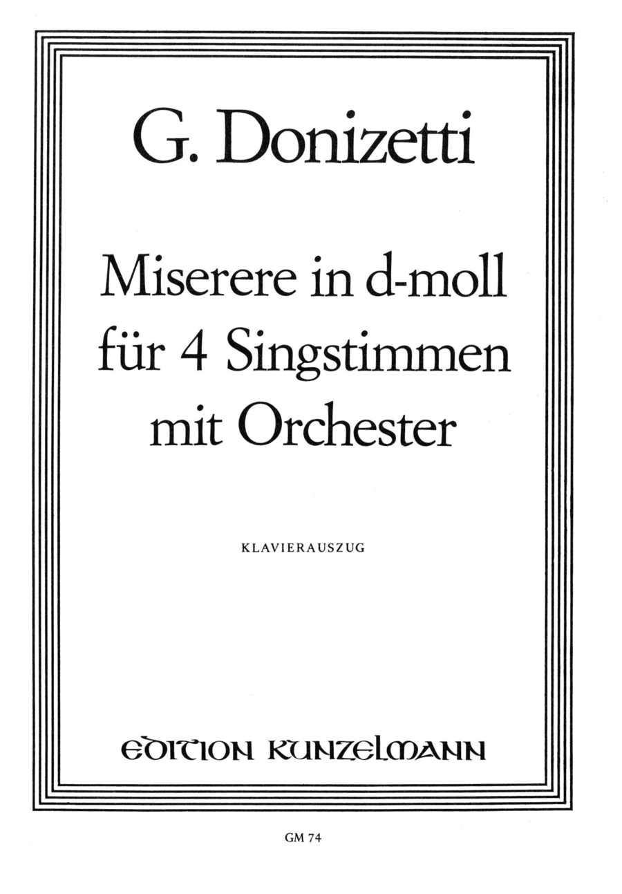 Miserere in d minor (Pf/Vocal Score)