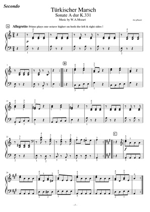 "Turkish March K.331" Piano 4hands, beginner - intermediate (Part)