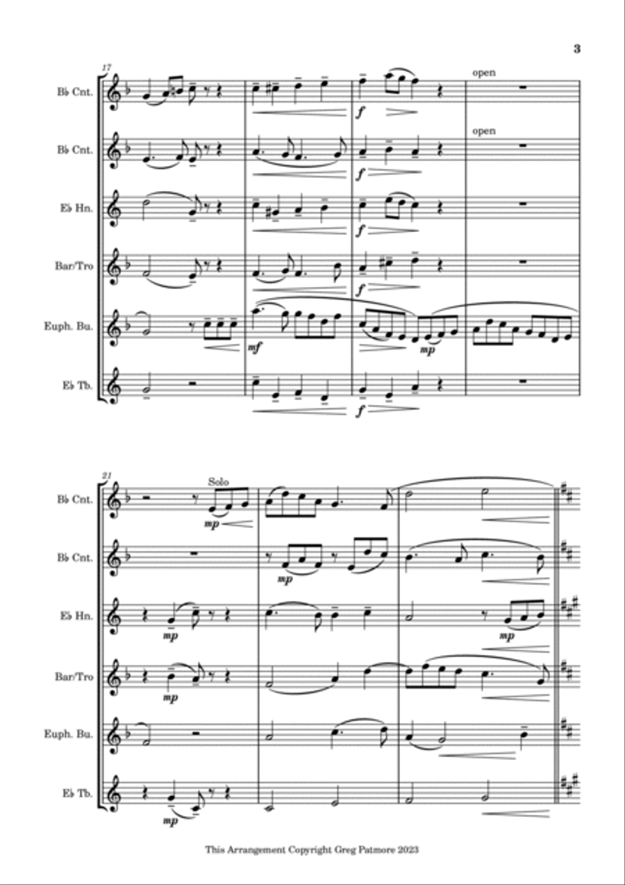 Danny Boy - six part brass motet Brass Ensemble scores gallery preview page 3