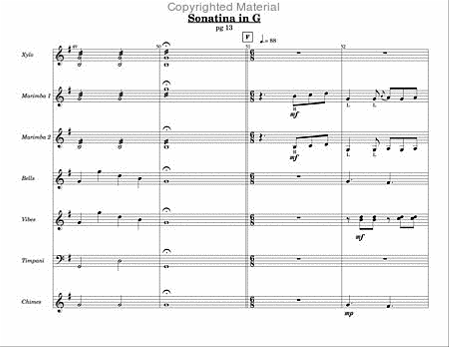 Sonatina in G Sonatina in G Percussion Ensemble scores gallery preview page 4