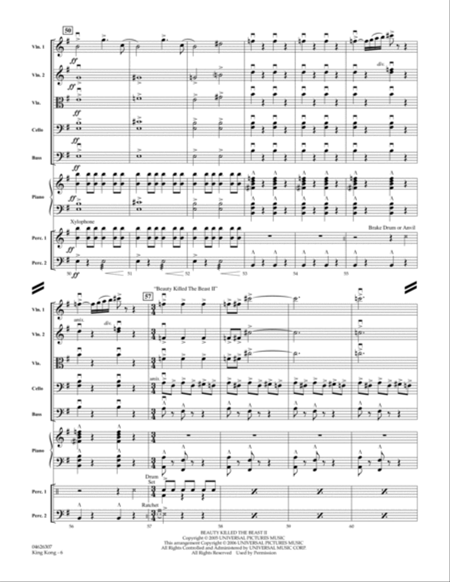 King Kong - Full Score King Kong - Full Score Orchestra scores gallery preview page 6