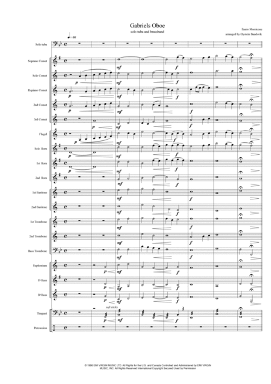 Gabriel's Oboe - Score Only Concert Band scores gallery preview page 2